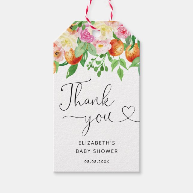 Étiquettes-cadeau Balises cadeaux Little Cutie baby shower Merci (Devant)