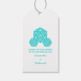 Étiquettes-cadeau Balises cadeaux Mariage Aqua D20 Dice