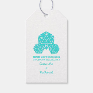 Étiquettes-cadeau Balises cadeaux Mariage Aqua D20 Dice
