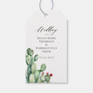 Étiquettes-cadeau Balises cadeaux Mariage Cactus