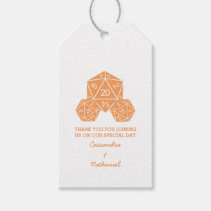 Étiquettes-cadeau Balises Cadeaux Mariage D20 Dice Orange