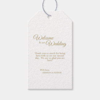 Étiquettes-cadeau Balises cadeaux Mariage de calligraphie or simple