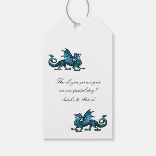 Étiquettes-cadeau Balises cadeaux Mariage Dragon Bleu