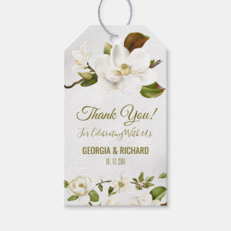 Étiquettes-cadeau Balises Cadeaux Mariage Fleur Magnolia