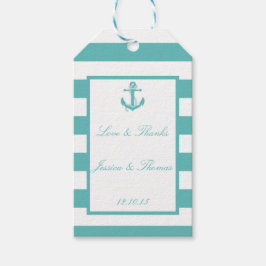 Étiquettes-cadeau Balises cadeaux Mariage pour Ancres de bord turquo
