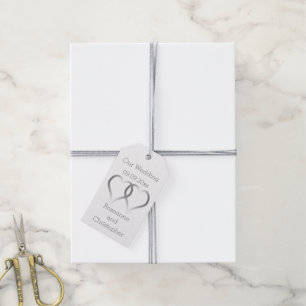 Étiquettes-cadeau Balises Cadeaux mariages Coeurs d'argent