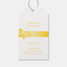 Balises Cadeaux mariages Papillon jaune