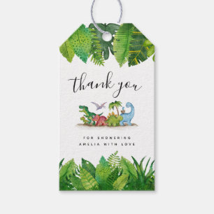 Étiquettes-cadeau Balises cadeaux Merci Baby shower Dinosaur