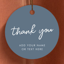 Balises cadeaux Merci | Gris bleu minimal