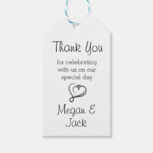 Balises cadeaux Merci mariage, personnalisables