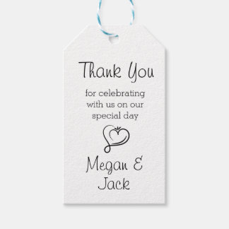 Étiquettes-cadeau Balises cadeaux Merci mariage, personnalisables