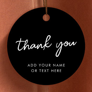 Étiquettes Cadeau Balises cadeaux Merci   Style typographique noir