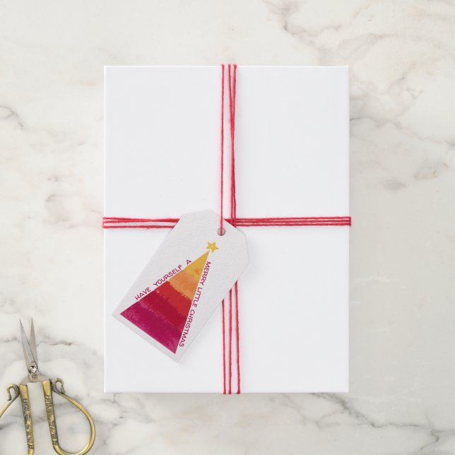 Étiquettes-cadeau Balises Cadeaux Merry & Bright (Avec de la ficelle)