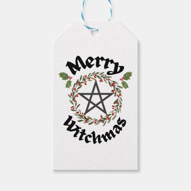 Étiquettes-cadeau Balises cadeaux Merry Witchmas (Devant)