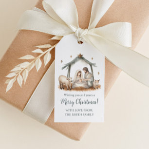 Étiquettes-cadeau Balises cadeaux Noël Nativité Scene