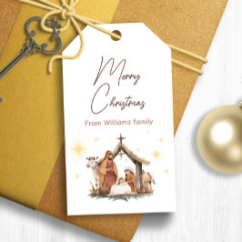 Étiquettes-cadeau Balises cadeaux Noël Nativité Scene