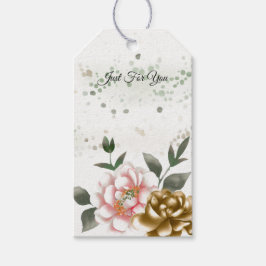 Étiquettes-cadeau Balises cadeaux Peony en bronze rose