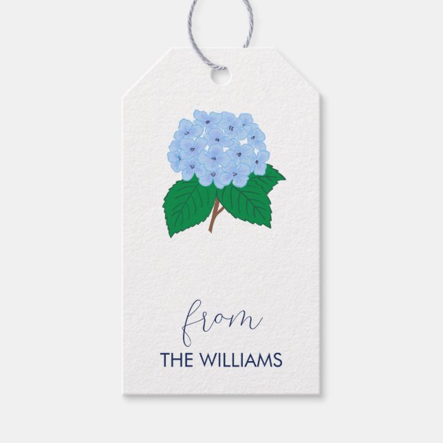 Étiquettes-cadeau Balises Cadeaux Personnalisées Hydrangea (Devant)