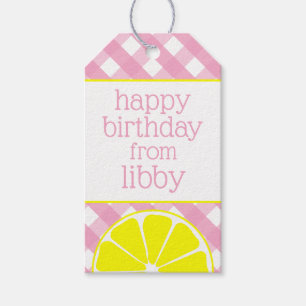 Étiquettes-cadeau Balises cadeaux personnalisées Pink Lemonade