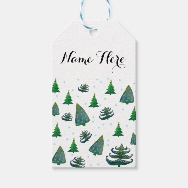 Étiquettes-cadeau Balises Cadeaux personnalisés Les arbres de Noël P (Devant)