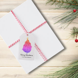 Étiquettes-cadeau Balises cadeaux personnalisés Pink Purple Christm