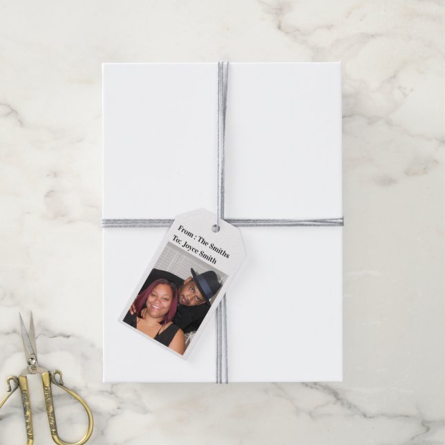 Étiquettes-cadeau Balises cadeaux photo (Avec de la ficelle)