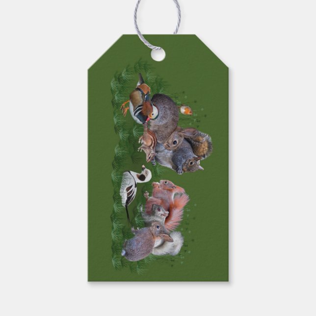 Étiquettes-cadeau Balises cadeaux pour animaux de bois (Devant)