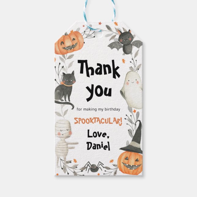 Étiquettes-cadeau Balises Cadeaux pour Anniversaire Cute Halloween S (Devant)