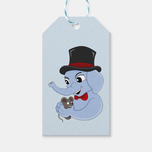 Étiquettes-cadeau Balises cadeaux pour garçon d'éléphant mignon (Devant)
