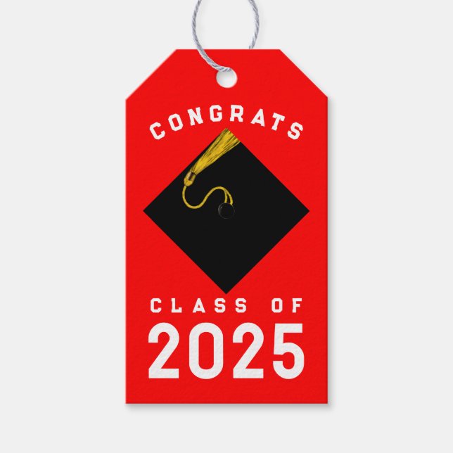 Étiquettes-cadeau Balises cadeaux Red 2023 Graduation (Devant)
