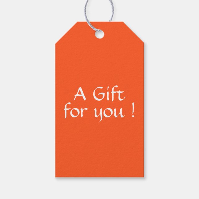 Étiquettes-cadeau Balises Cadeaux Solid Neon Orange (Devant)