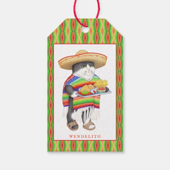 Étiquettes-cadeau Balises cadeaux WENDELITO + Texte (Devant)