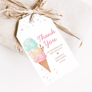 Étiquettes-cadeau Balises de Baby shower de crème glacée Favoriser