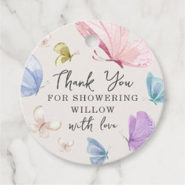 Étiquettes Cadeau Balises de Baby shower du papillon Boho Cercle Fav