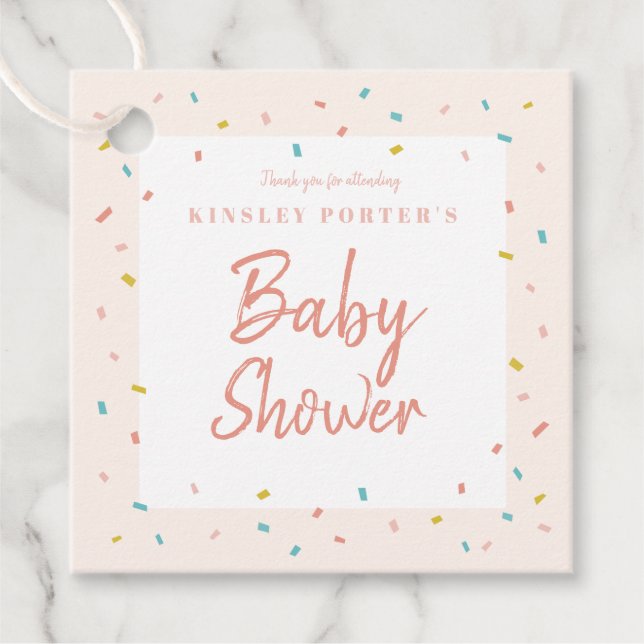 Étiquettes Cadeau Balises de baby shower pour bordure (Devant)