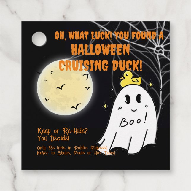 Étiquettes Cadeau Balises de canard de croisière Halloween (Devant)