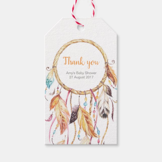 Étiquettes-cadeau Balises de Merci Dream Catcher | Balises de préfér (Devant)