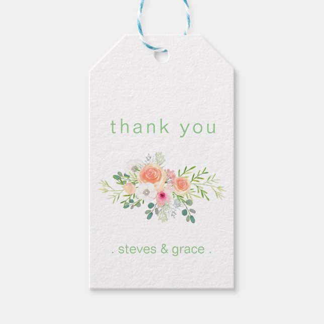 Étiquettes-cadeau Balises de Merci floral - Collection Élégance Été (Devant)