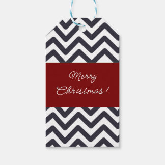 Étiquettes-cadeau Balises de Noël de motif noir et rouge