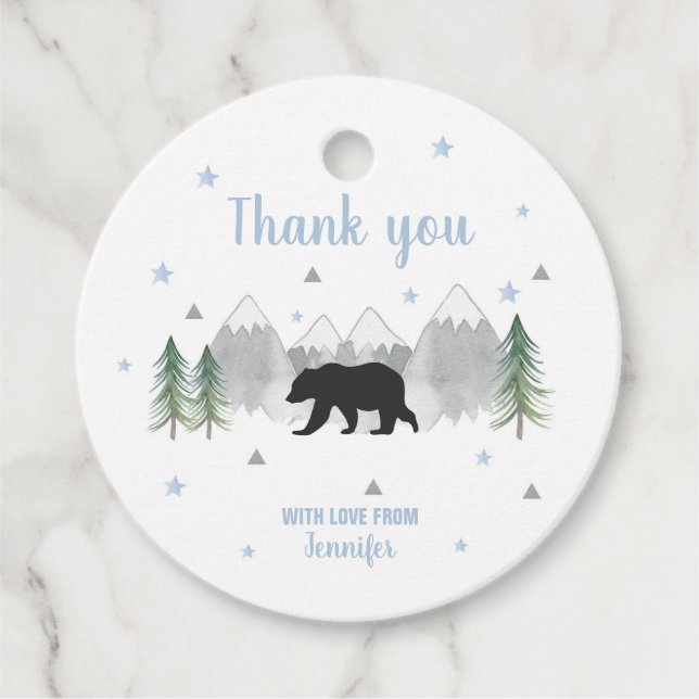 Étiquettes Cadeau Balises de préférence Baby shower d'aventure - Bal (Devant)