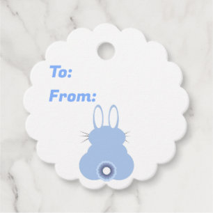 Étiquettes Cadeau Balises de préférence Bunny Bleu