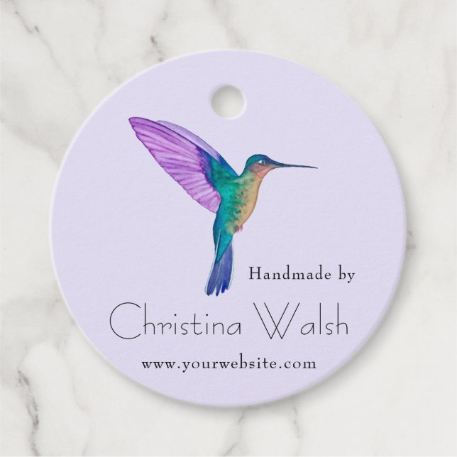 Étiquettes Cadeau Balises de préférence Colibri personnalisées (Devant)