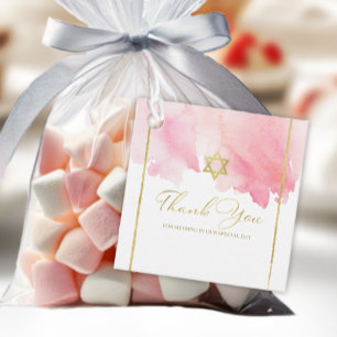 Étiquettes Cadeau Balises de préférence d'aquarelle bat mitzvah Ro