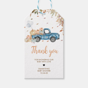 Étiquettes-cadeau Balises de préférence du Baby shower Citrouille Bl