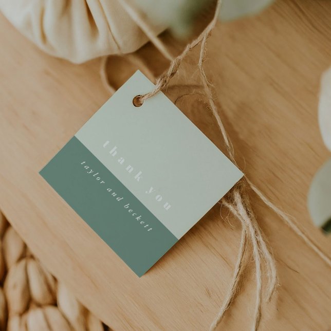 Étiquettes Cadeau Balises de préférence du bloc de couleur de la int (Mint Green Color Block Favor Tags)