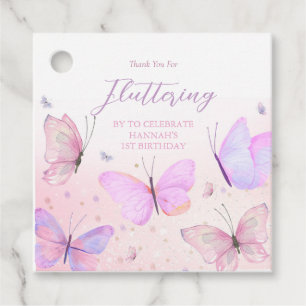 Étiquettes Cadeau Balises de préférence du Carré de thème papillon