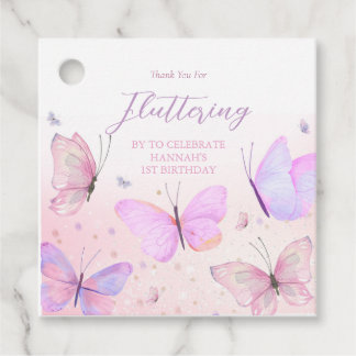 Étiquettes Cadeau Balises de préférence du Carré de thème papillon