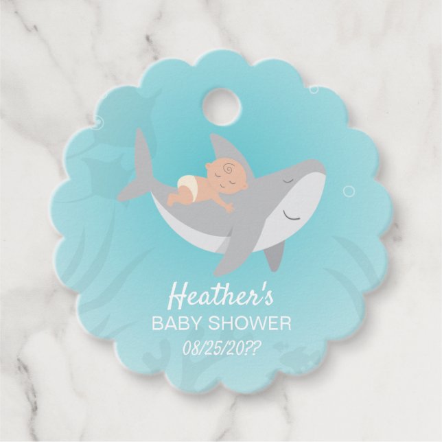 Étiquettes Cadeau Balises de préférence pour le Baby shower de requi (Devant)