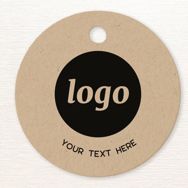 Étiquettes Cadeau Balises de prix d'entreprise simple et texte (Simple logo with custom text business branding promotional product label or price tag)