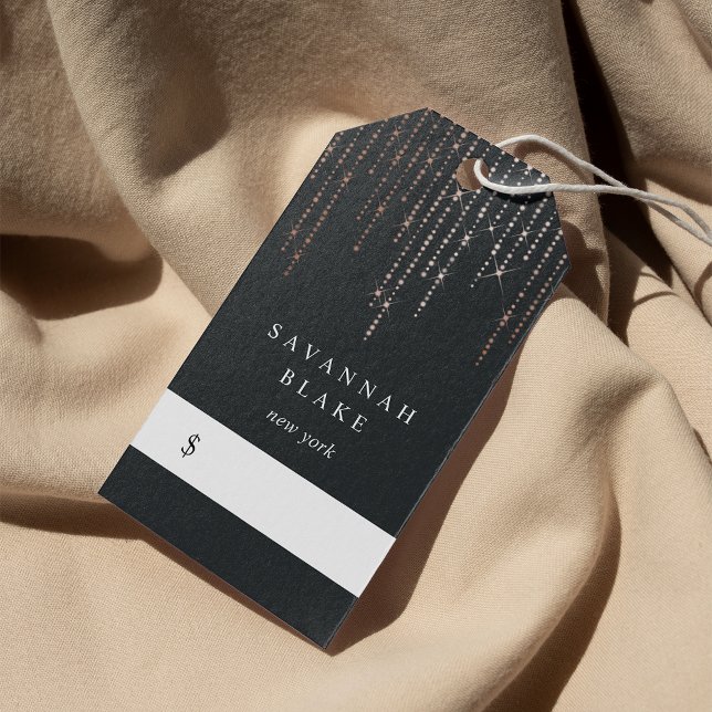 Étiquettes-cadeau Balises de prix rose Gold Marquee (Créateur téléchargé)